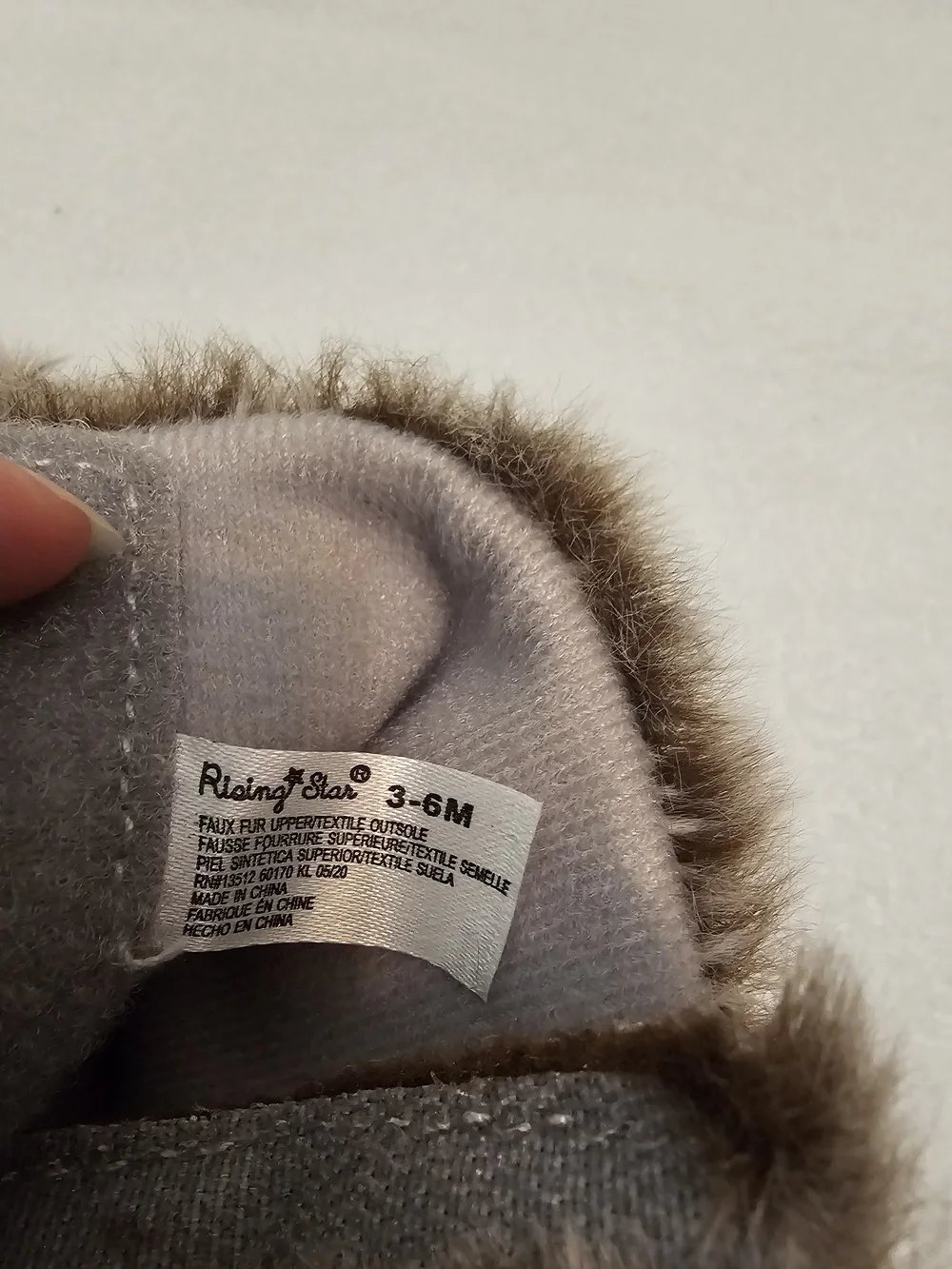 Faux Fur Baby Booties - Taupe Brown Plush Booties